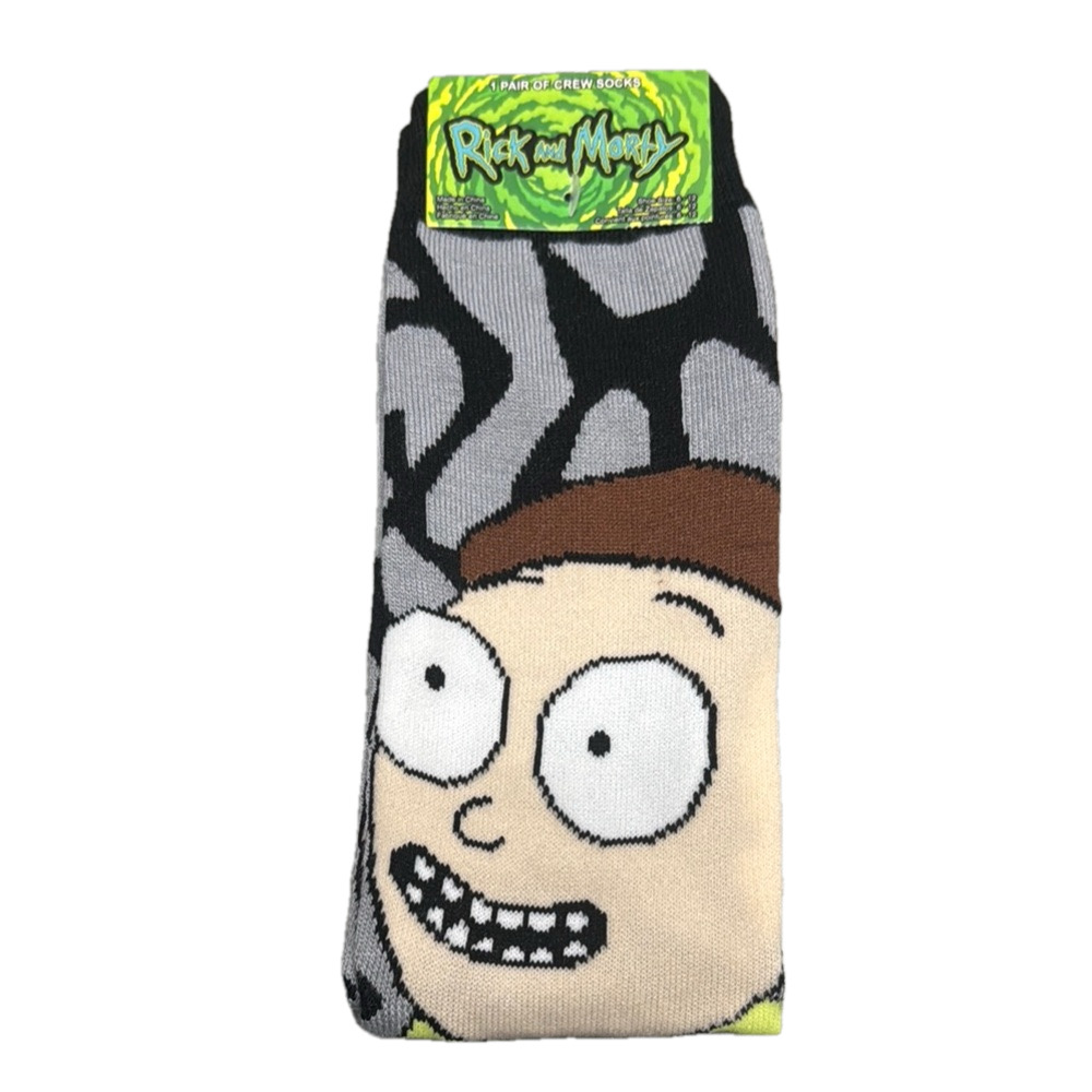 Rick And Morty Gray and Green Casual Socks with Cartoon Design NWT